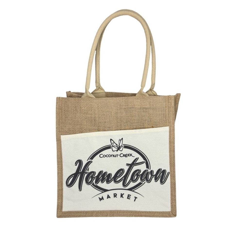 Coconut Creek Hometown Market Jute Tote - Natural & Cream